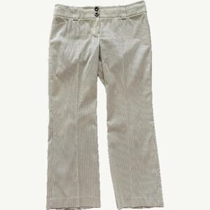 Per Se Tan Pinstripe Stretch Dress Pants Women 14 Career Wide Leg